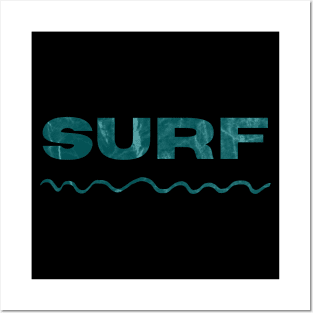 Surf wave Posters and Art